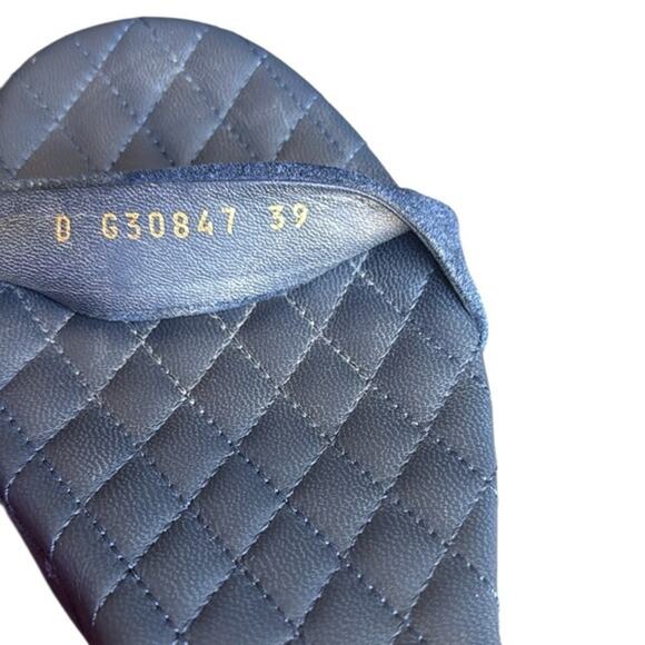 Chanel Suede Calfskin Platform Wedge Sandals Blue Size 39 - Picture 6 of 15